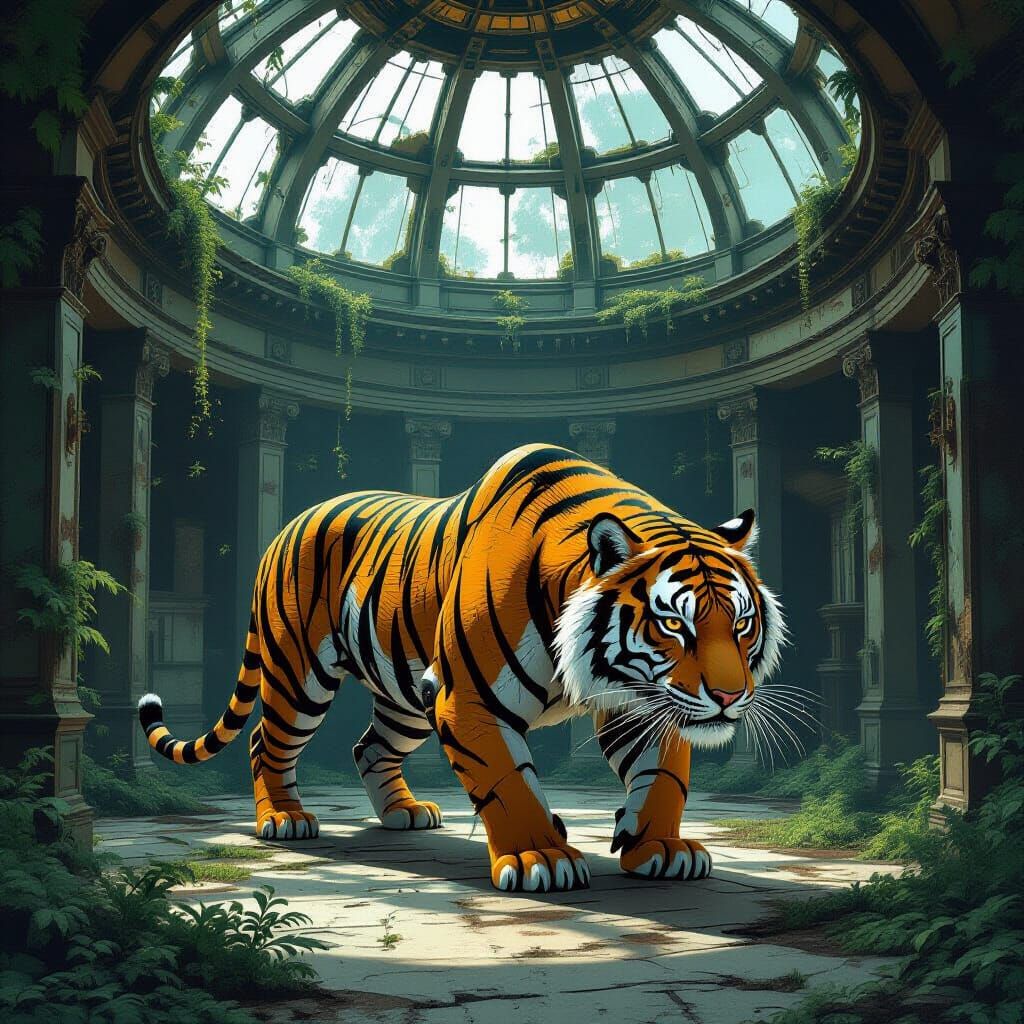 Clockwork Tiger in Victorian Observatory