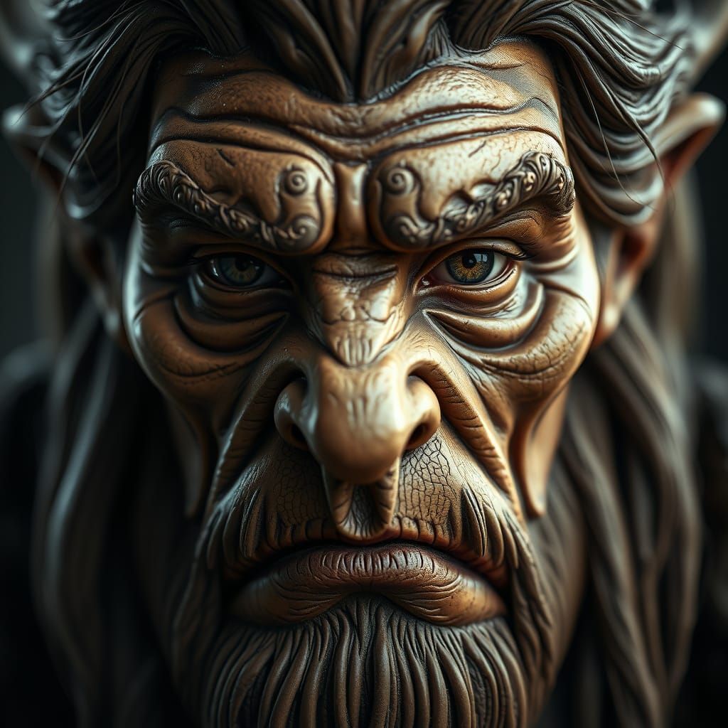 Hyperrealistic Face of Boe Mug with Cinematic Lighting