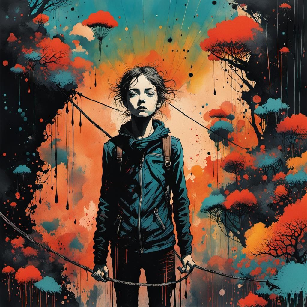 Fear of Heights: Contemporary Ink Illustration