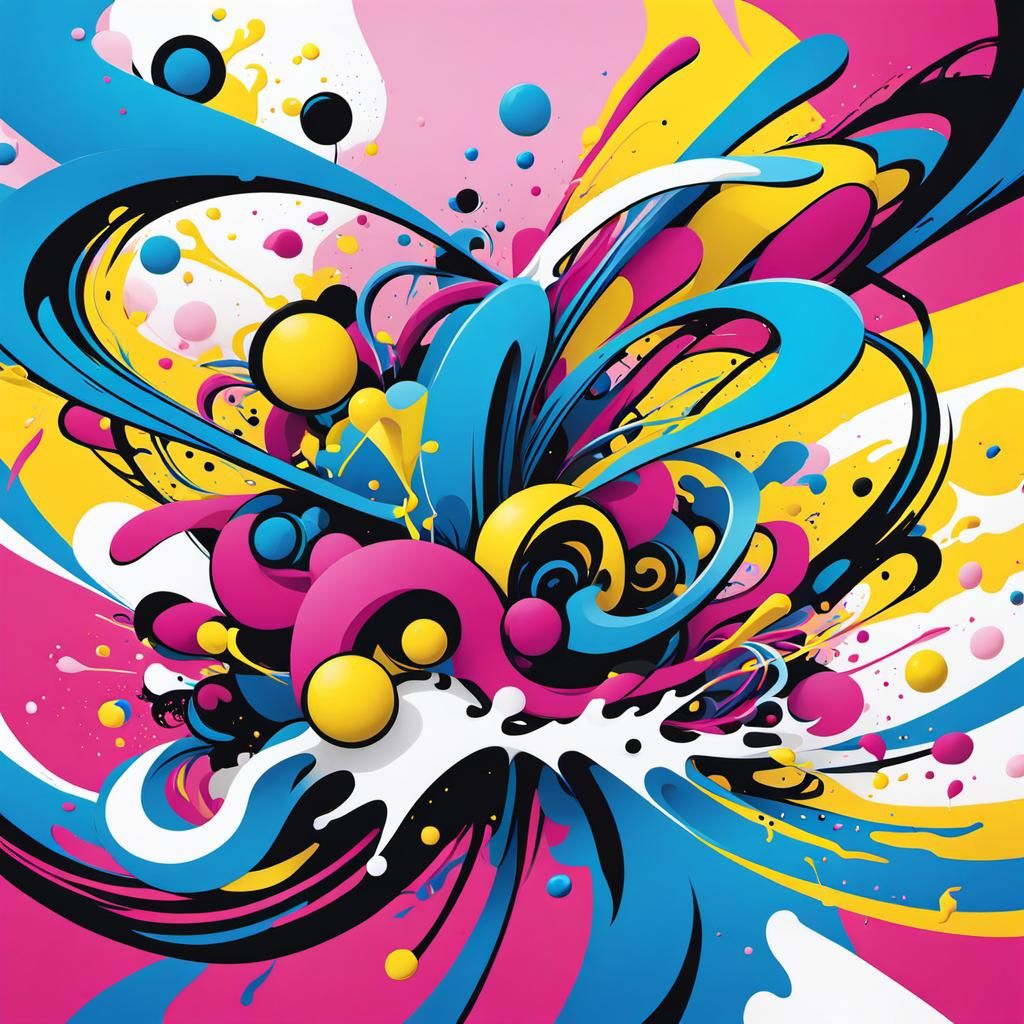Vibrant Abstract Splash Art in Manga Style