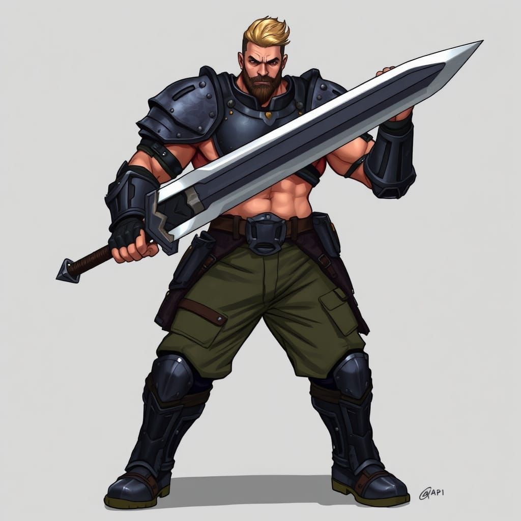 Futuristic Medieval Warrior Ready for Battle