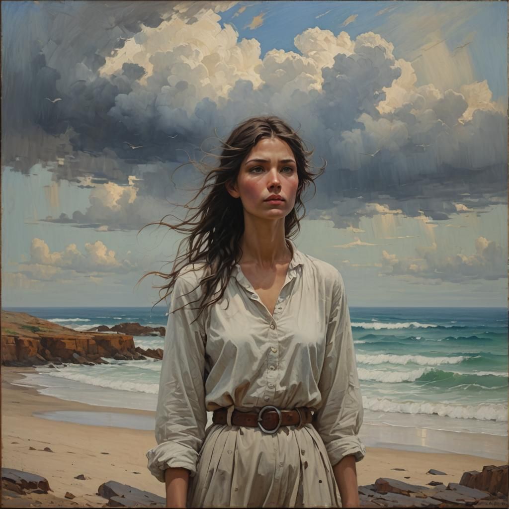 Evocative Oil Painting of Abstract Longing