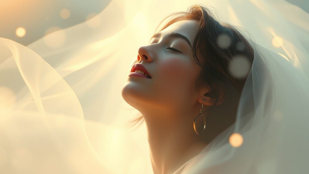 Serene Ethereal Woman in Whispering Light
