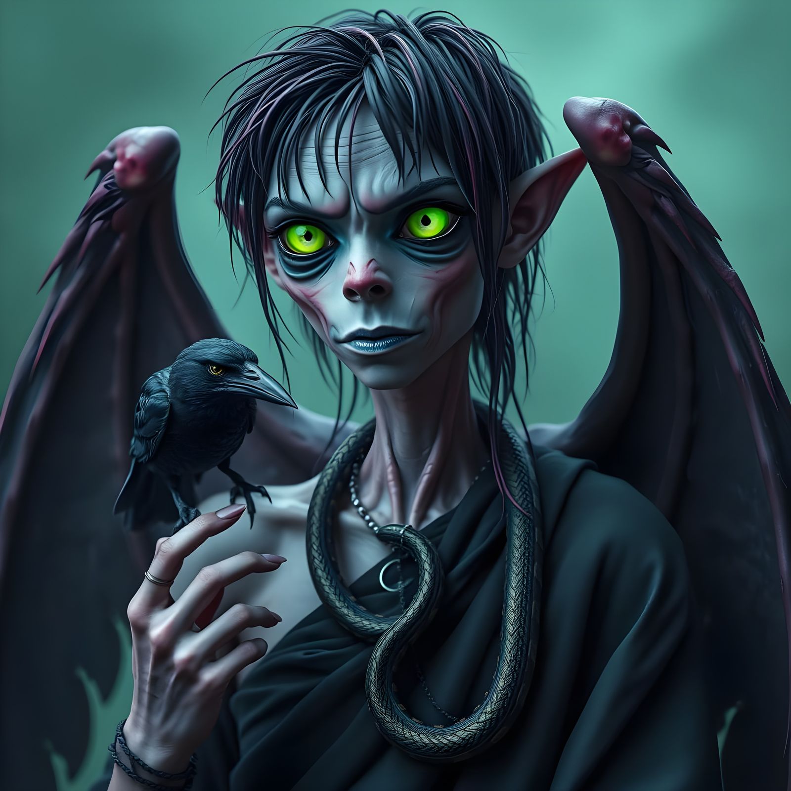 Ghoul in Mystic Toga, Wielding Dark Wings