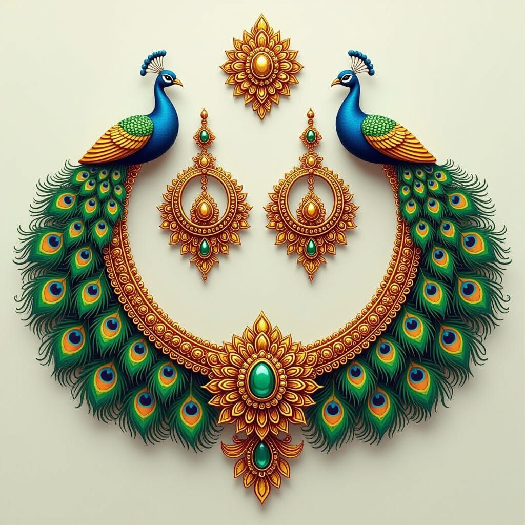 Ornate Temple Jewelry with Peacock Motifs