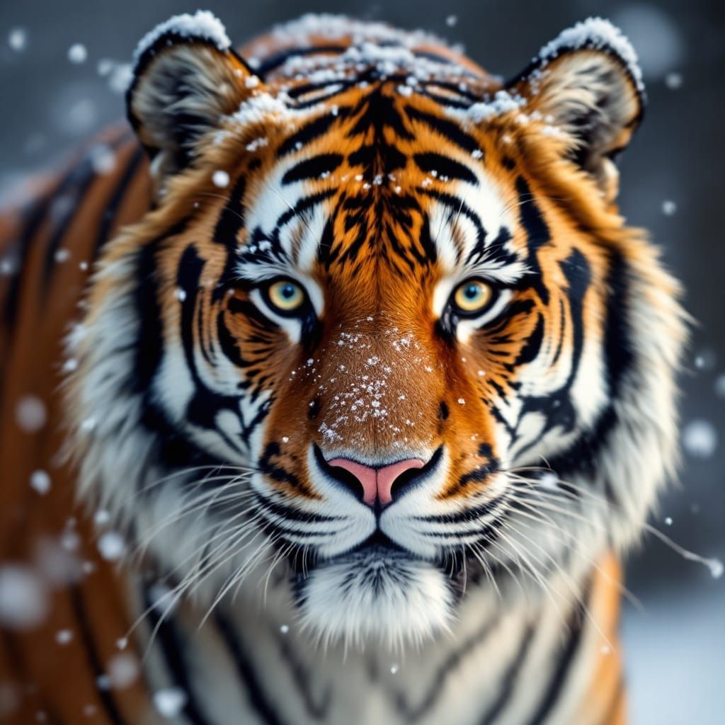 Tiger in Winter Wonderland