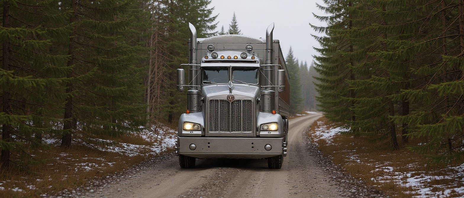 Kenworth W900 on Nordic Forest Road
