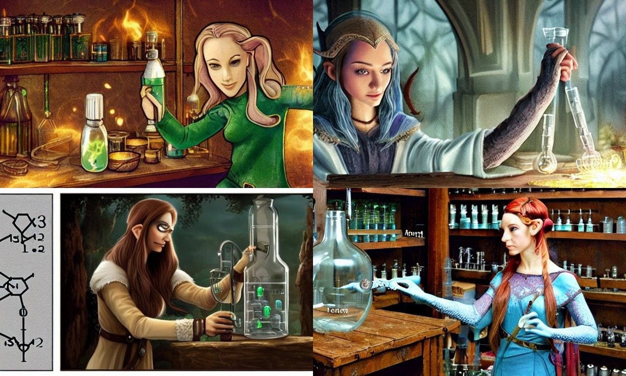 Elven Chemist Creates Magical Mithril Chloride