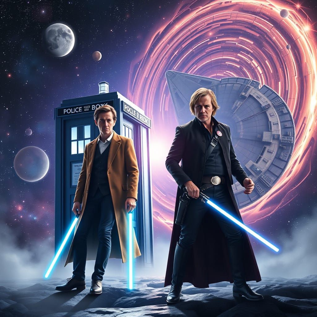 Epic Time Lord and Jedi Convergence in a Galactic Showdown