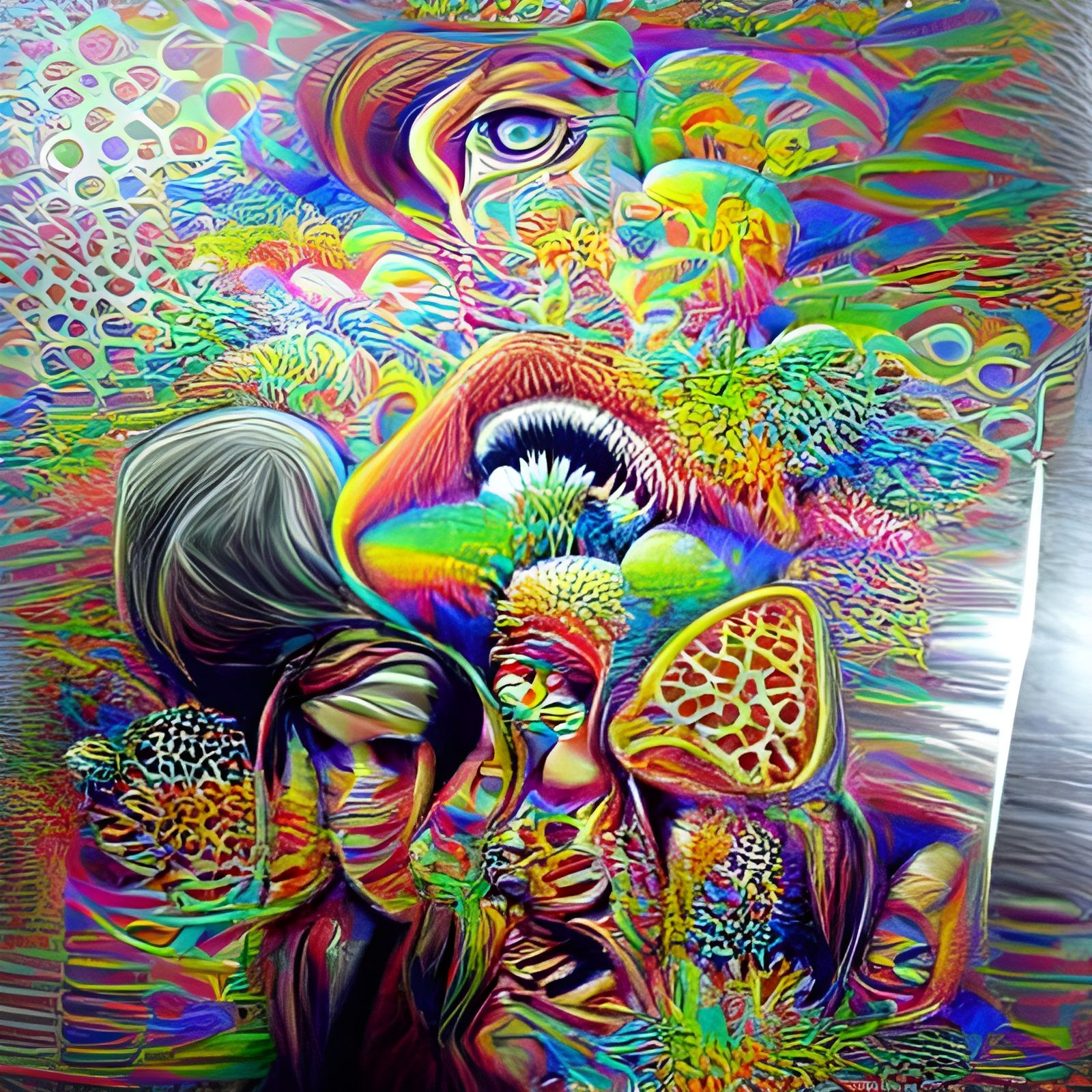 Abstract Psychedelic Art with Swirling Colors