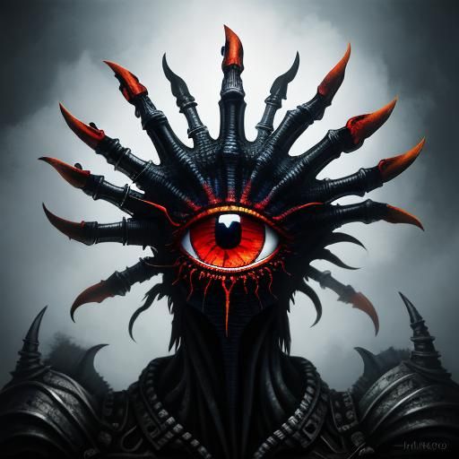 Epic Airbrush Portrait: Monster Hand with Eyes