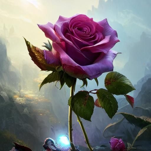 Glass Roses Watercolor Illustration in 8K