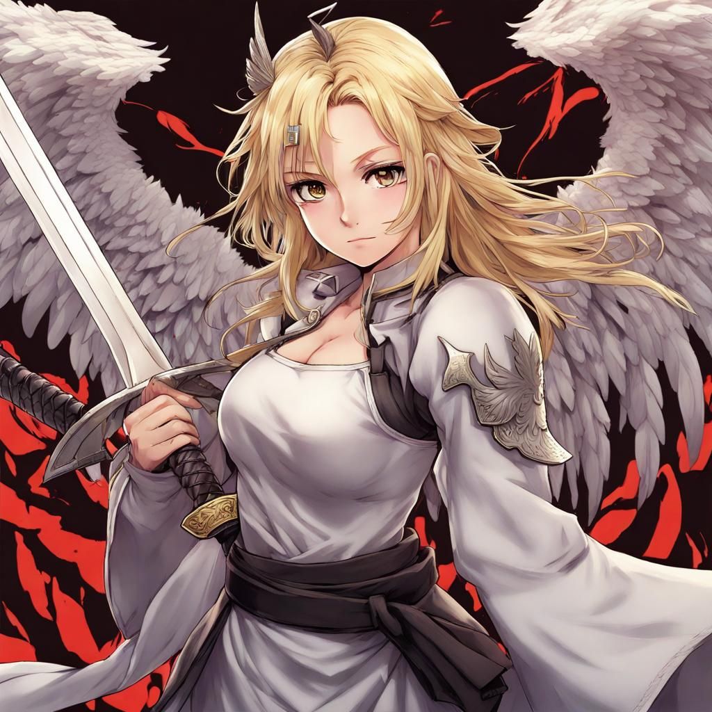 Anime Demon Slayer with Angel Wings