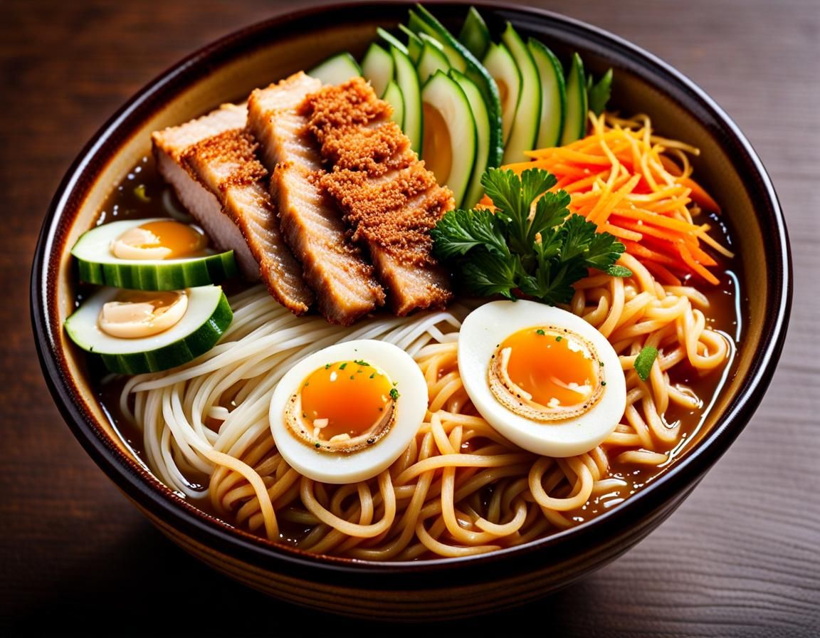 Spectacular Ramen Bowl in Tokyo Shop at Evening