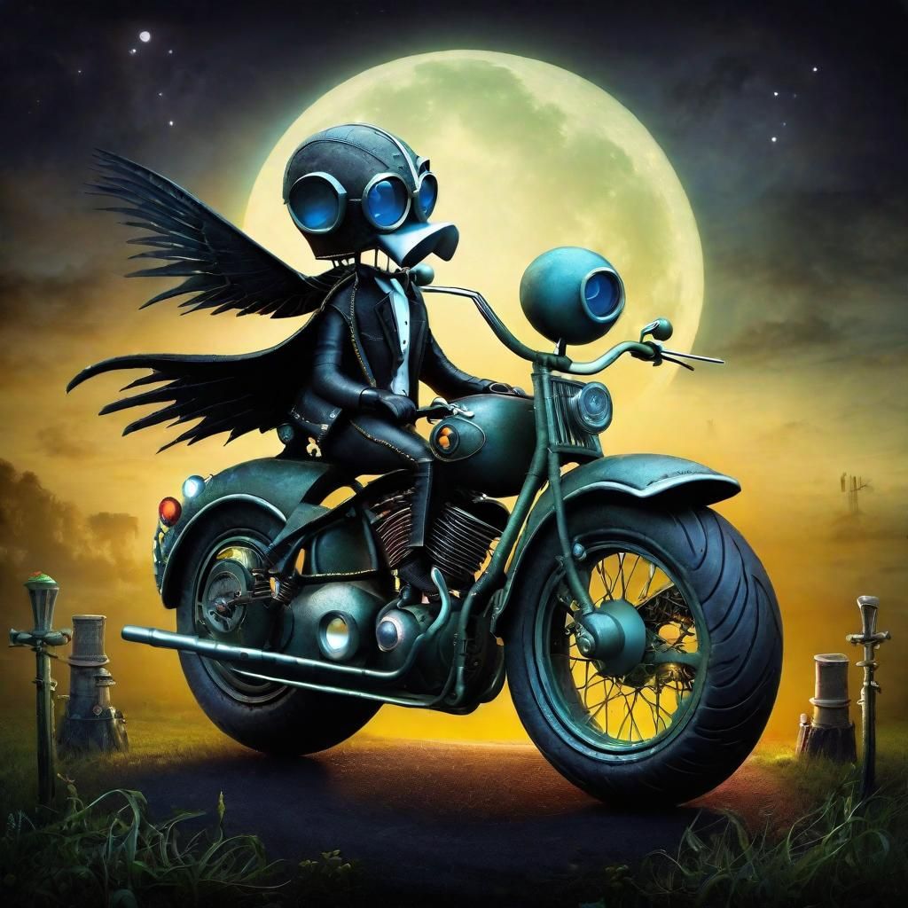 Motorcycle in Dark Fantasy Style