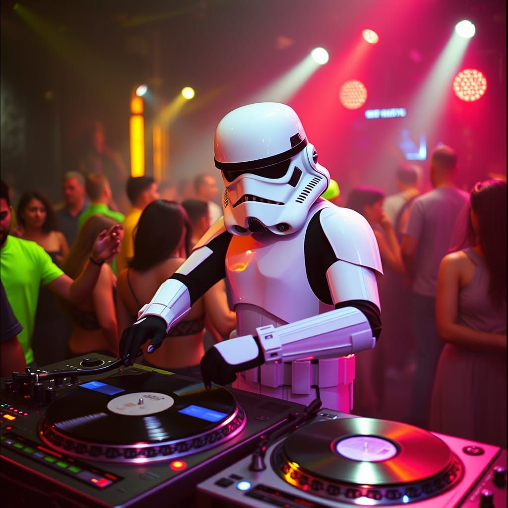 Storm Trooper DJ Thrills Club Crowd in Cinematic Epic