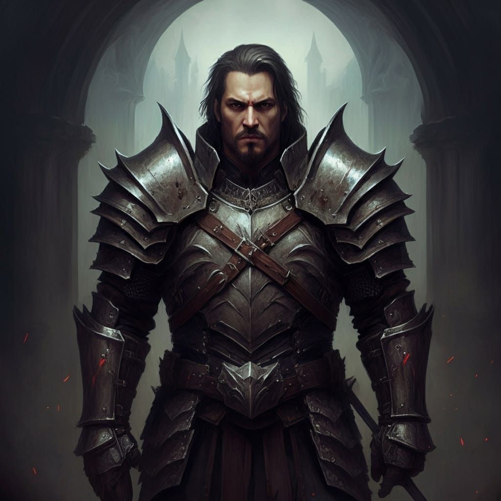 Grimdark Fantasy Landscape in Darkened Medieval Style