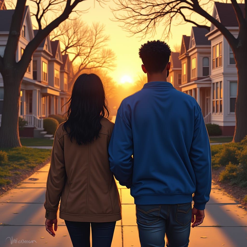 Hyper-Realistic Portrait of a Young Man at Sunset