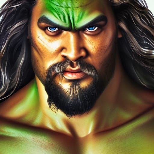 Hyperrealistic Hulk Portrait with Dramatic Lighting
