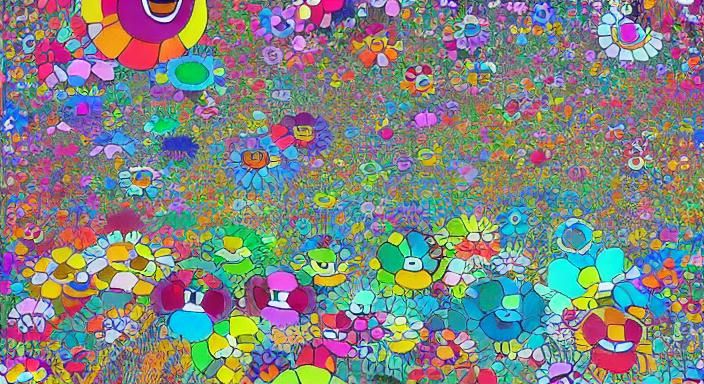 Kaleidoscopic Garden at Midnight in Pop Surrealism Style