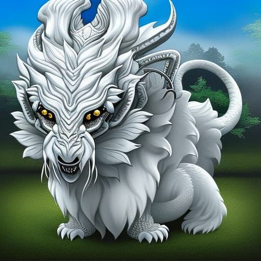 Iridescent Luck Dragon with Sparkles and Intricate Details