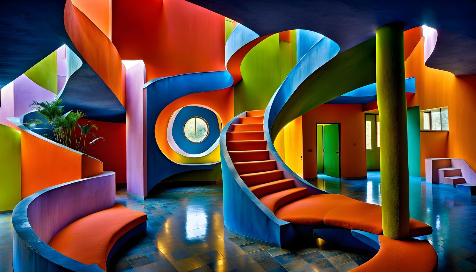 Luis Barragan Inspired Interior with Glass Walls