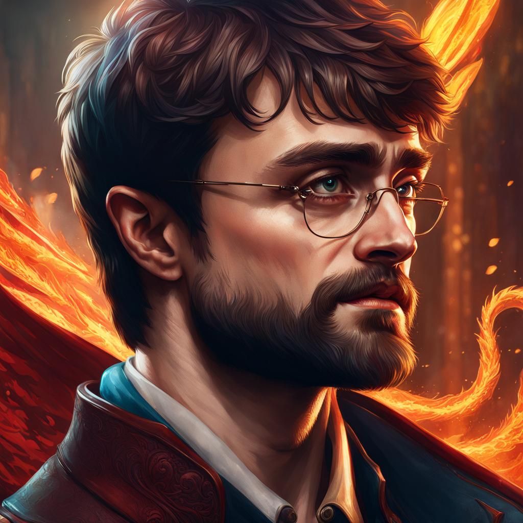 Dragon Portrait in Art Nouveau Style