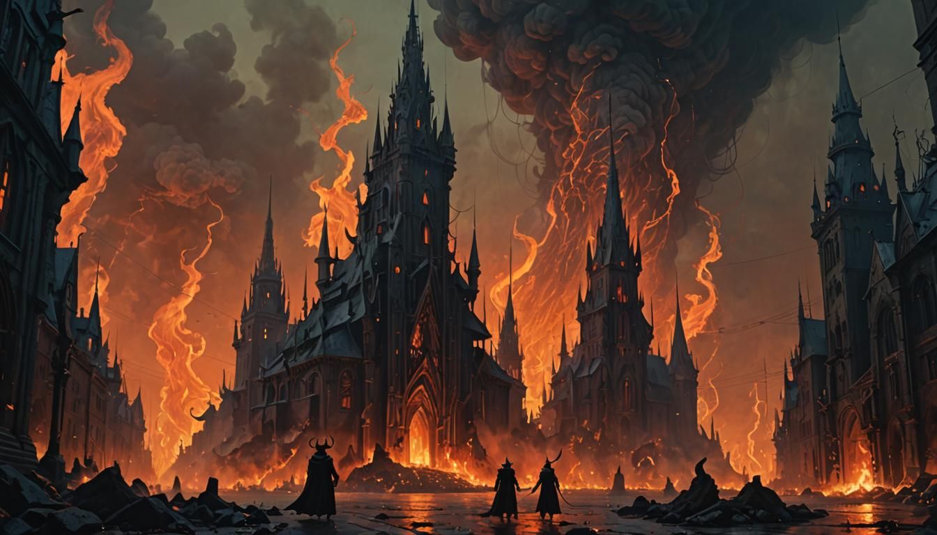 Infernal Kingdom: Dark Gothic Spires in Digital Art