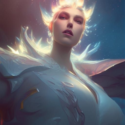 Majestic Star Dragon Portrait in Digital Art