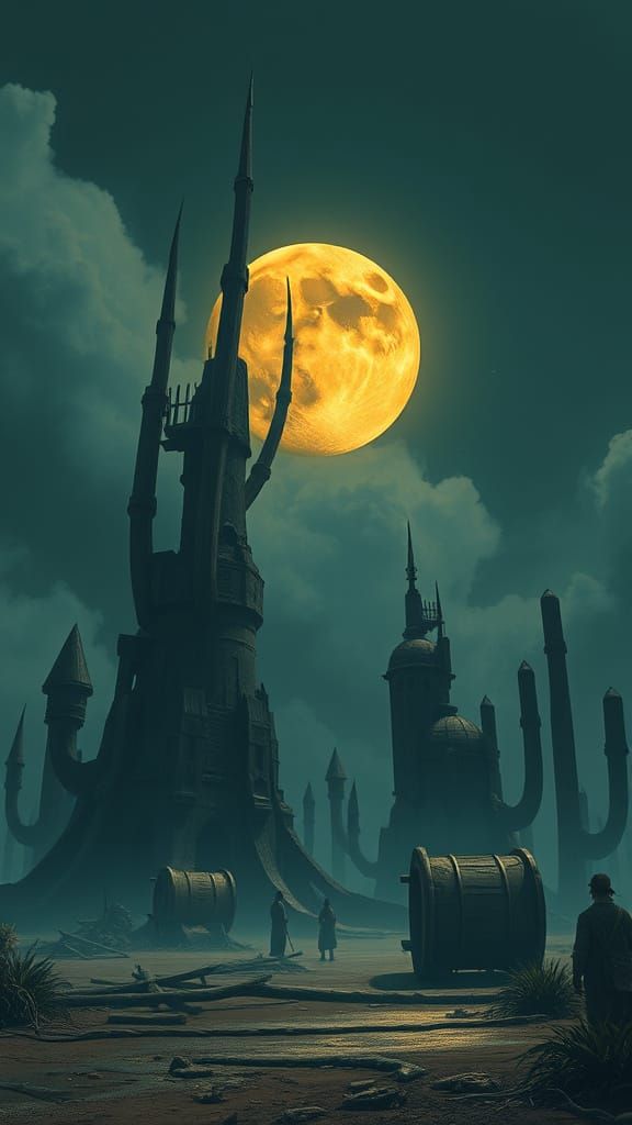 Ethereal Cityscape in a Desert of Ancient Ruins