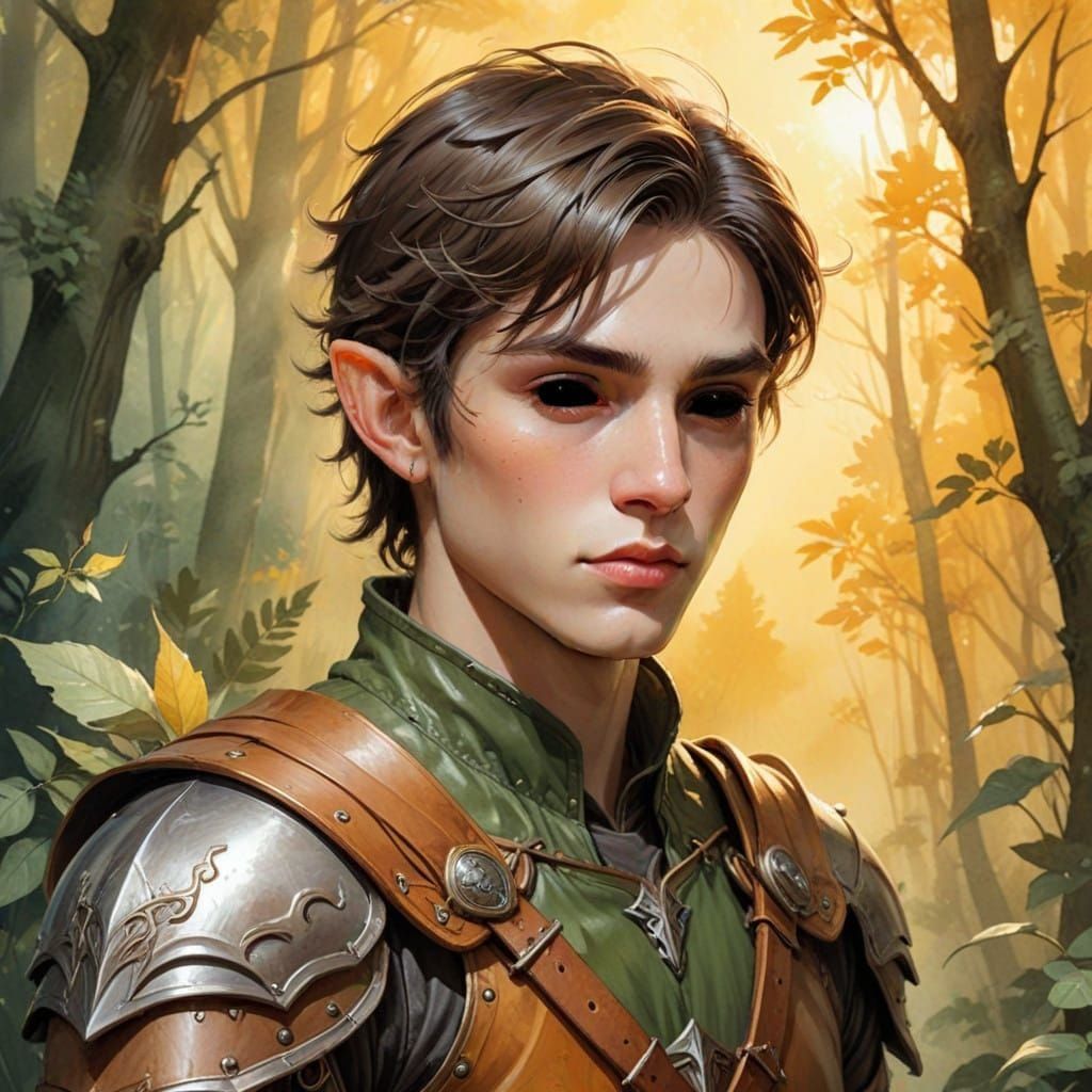 Pointy Elf Ear Portrait in a Whimsical Fantasy Style