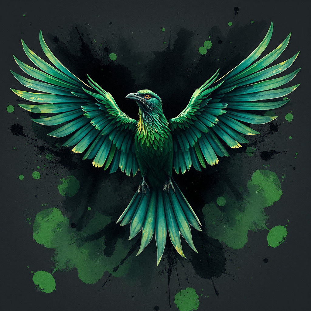 Majestic Bird in Watercolor Style