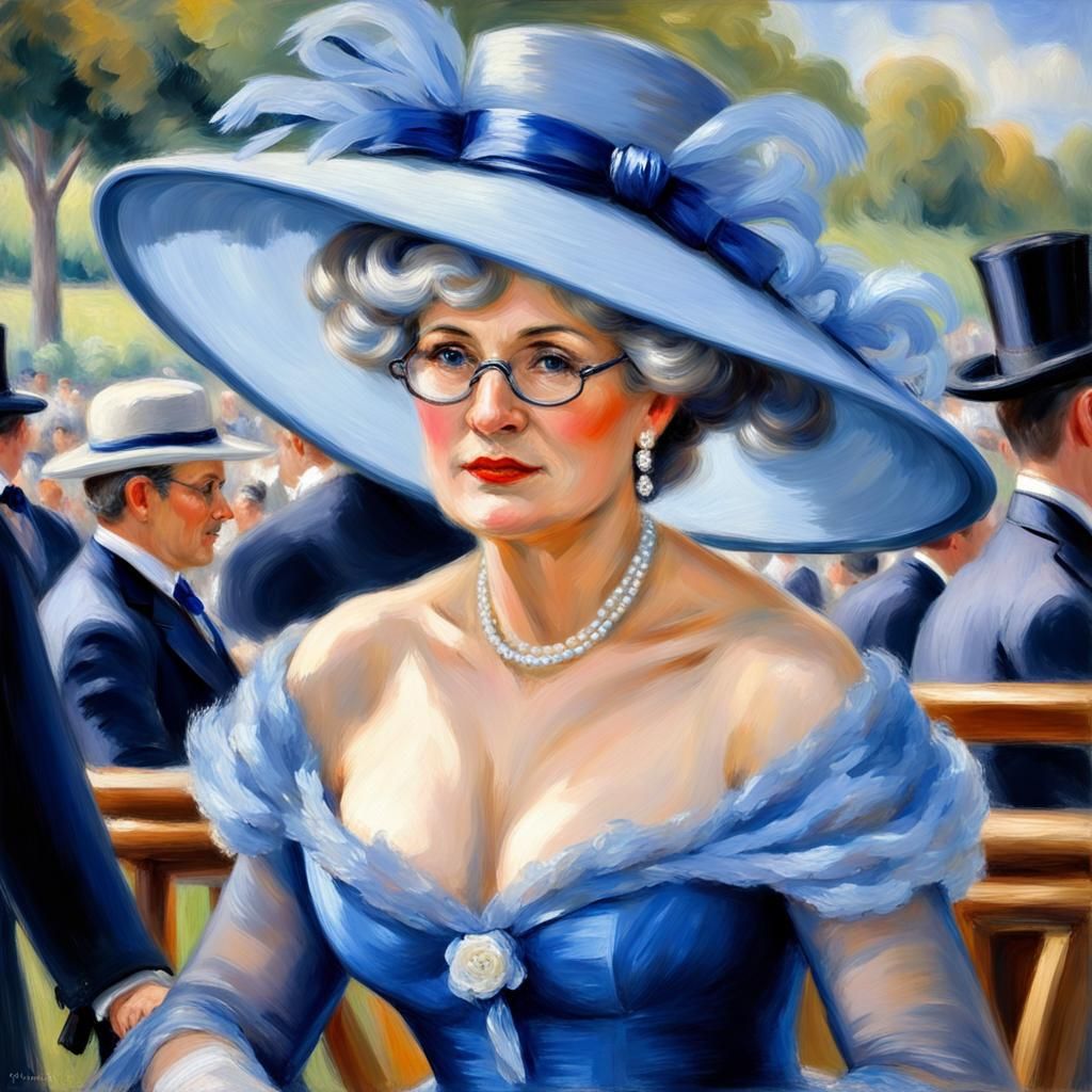 Renoir-Style Impressionist Woman at Ascot Races