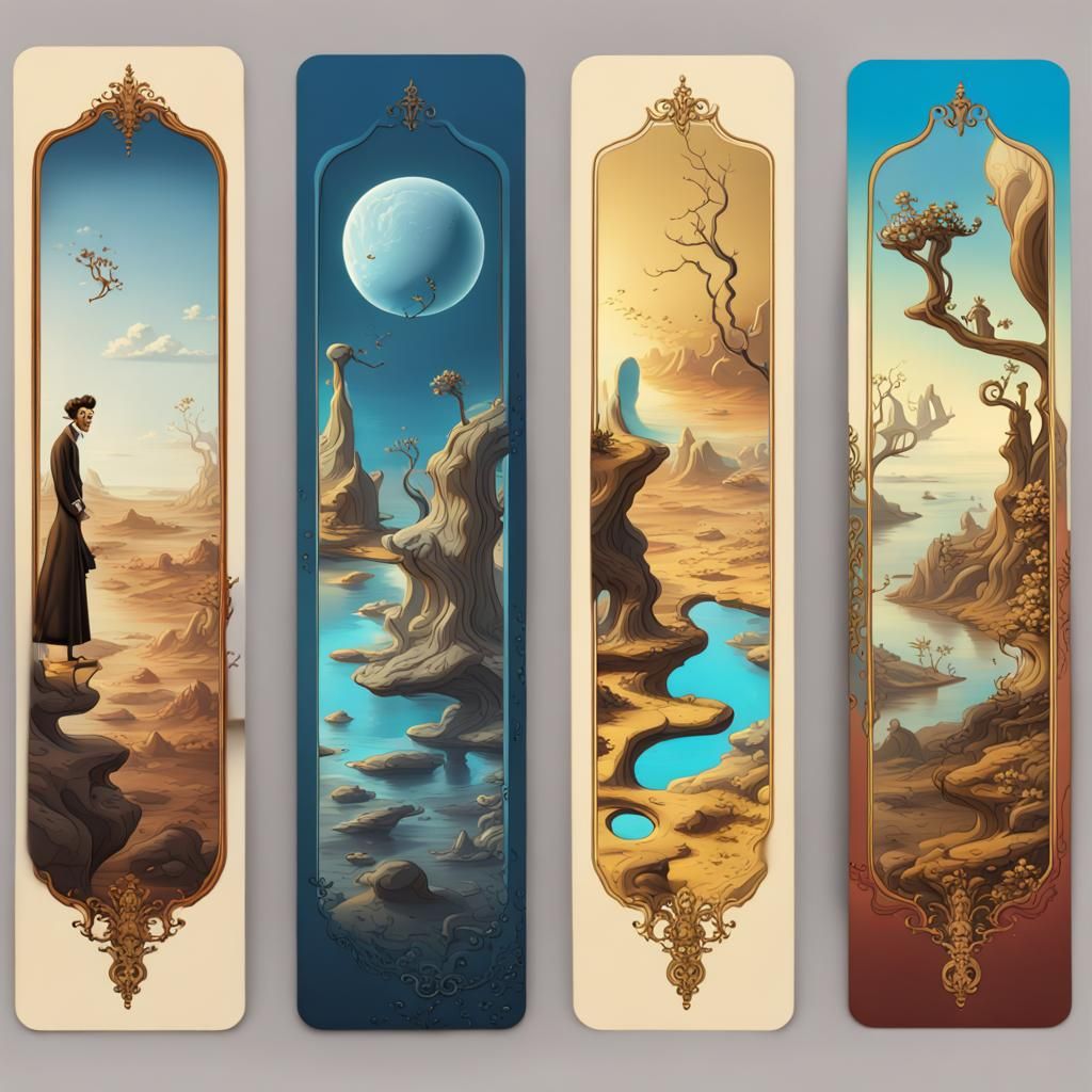 Cartoon Bookmark in Salvador Dali Style