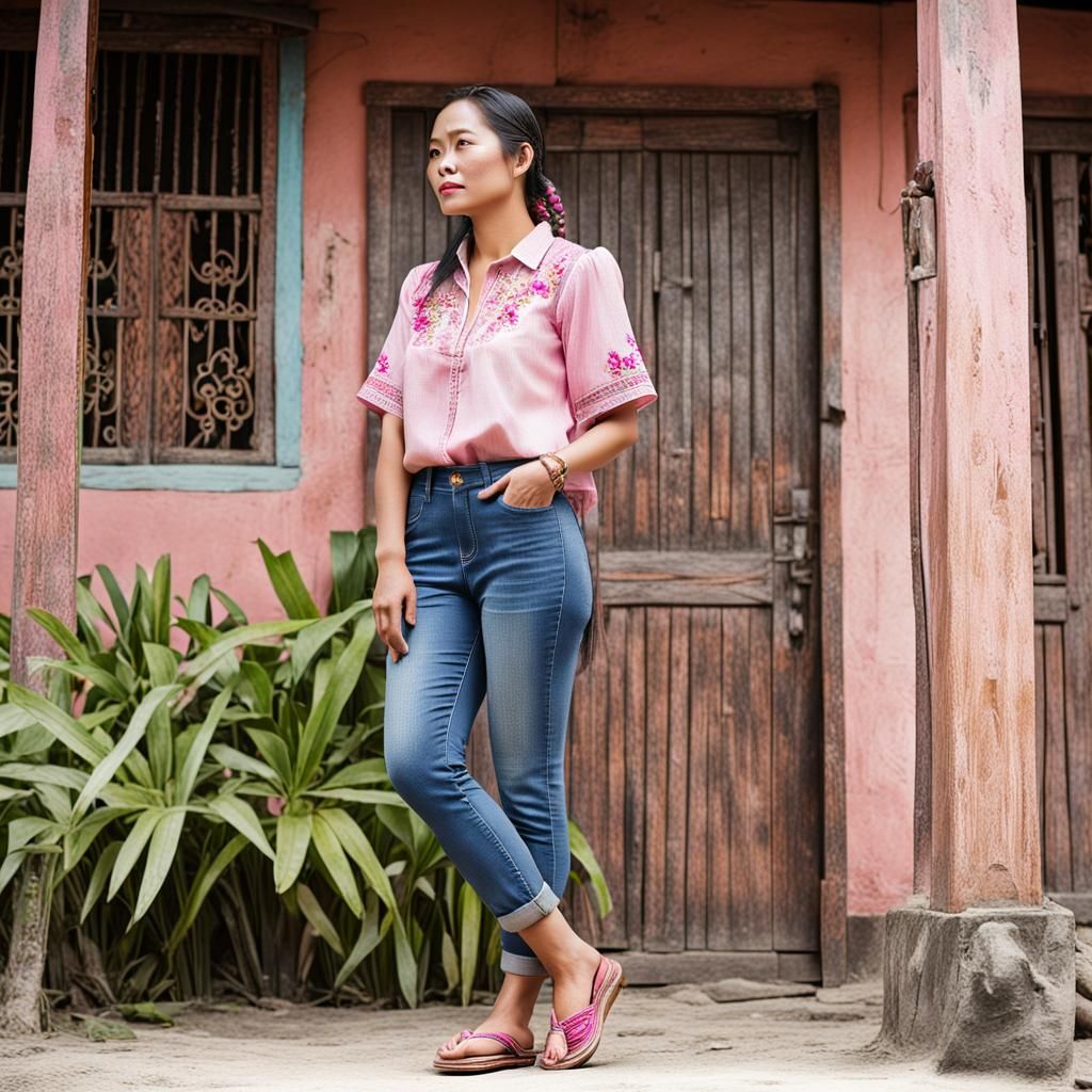 Filipina Mestiza Portrait in Fantasy Art Style