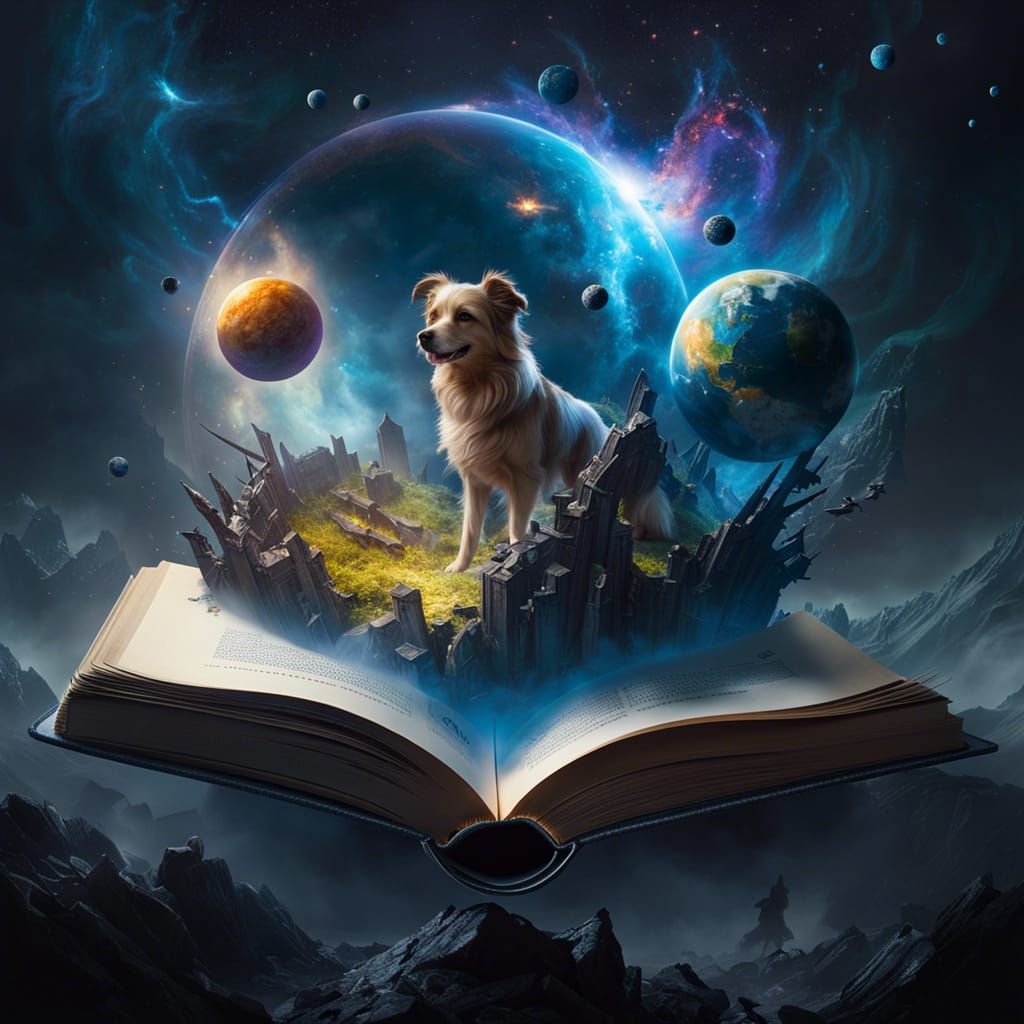 Enchanting Dog Unveiling Galaxy From Book