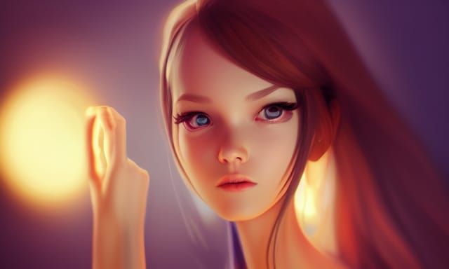 Character Looking for Trouble in Digital Art Style