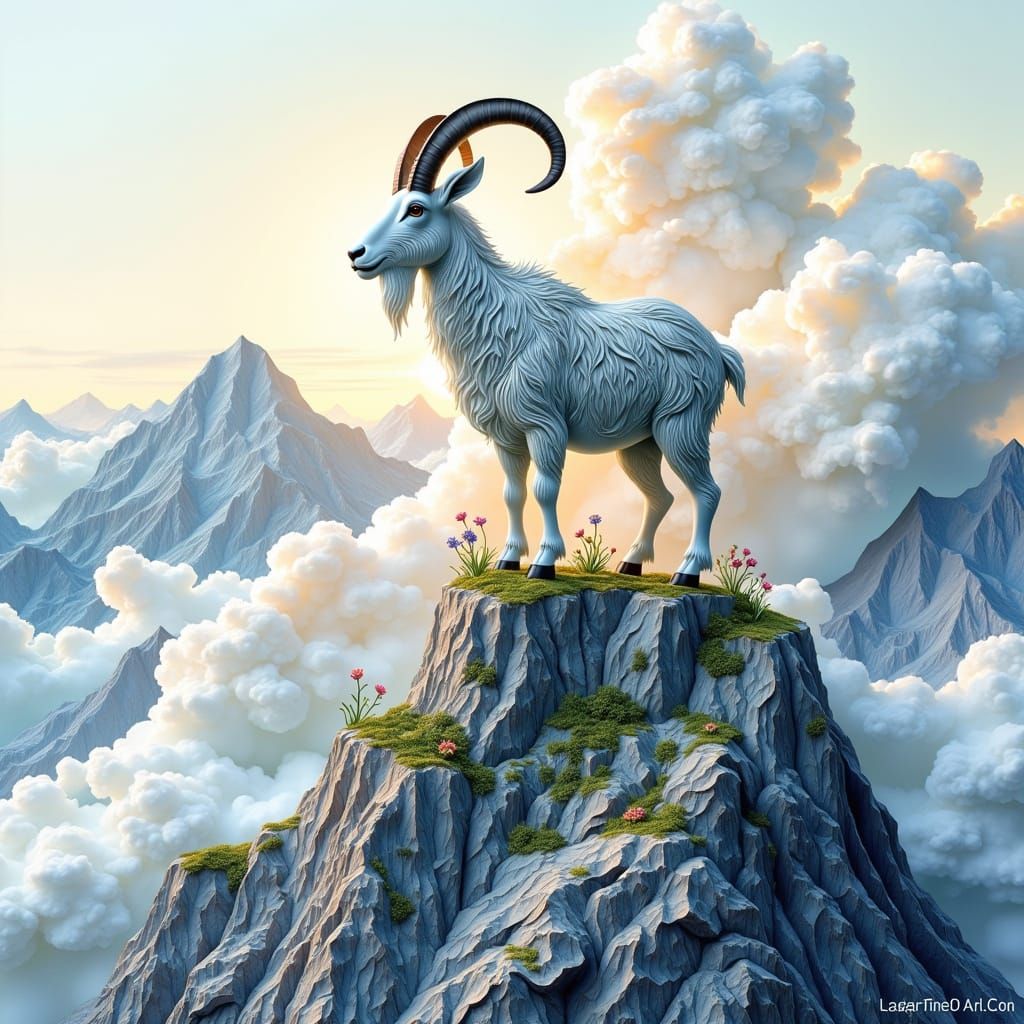 Goat on a Mountain Top