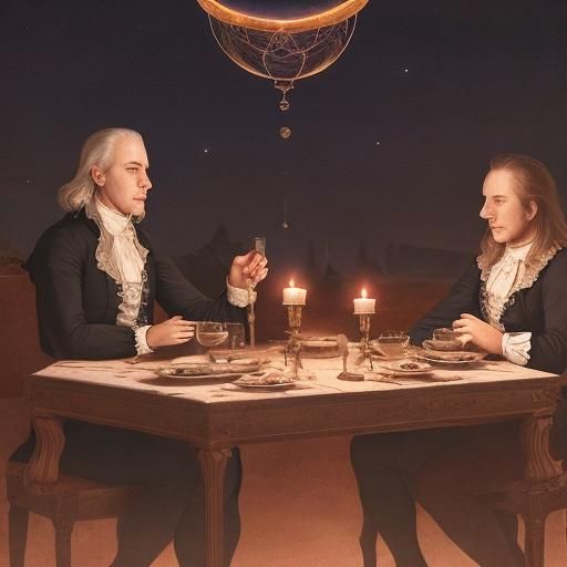 Founding Fathers Romantic Dinner: Detailed Matte Painting