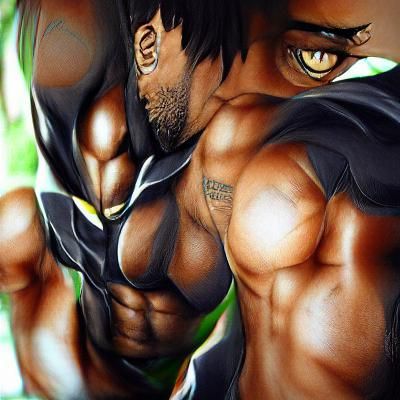 Powerful Muscular Black Male Character Render