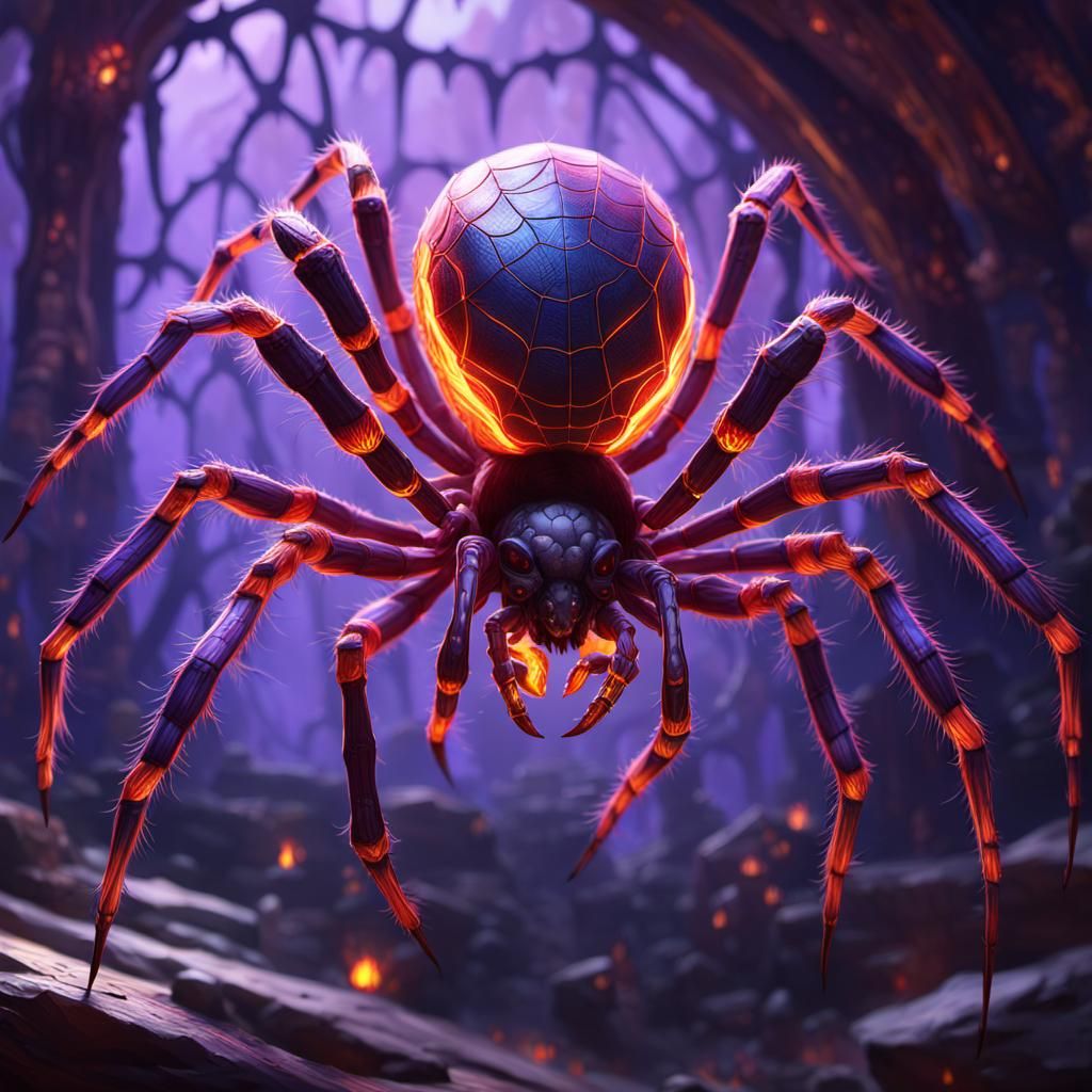 Skeletal Spider in Dark Fantasy Art Style