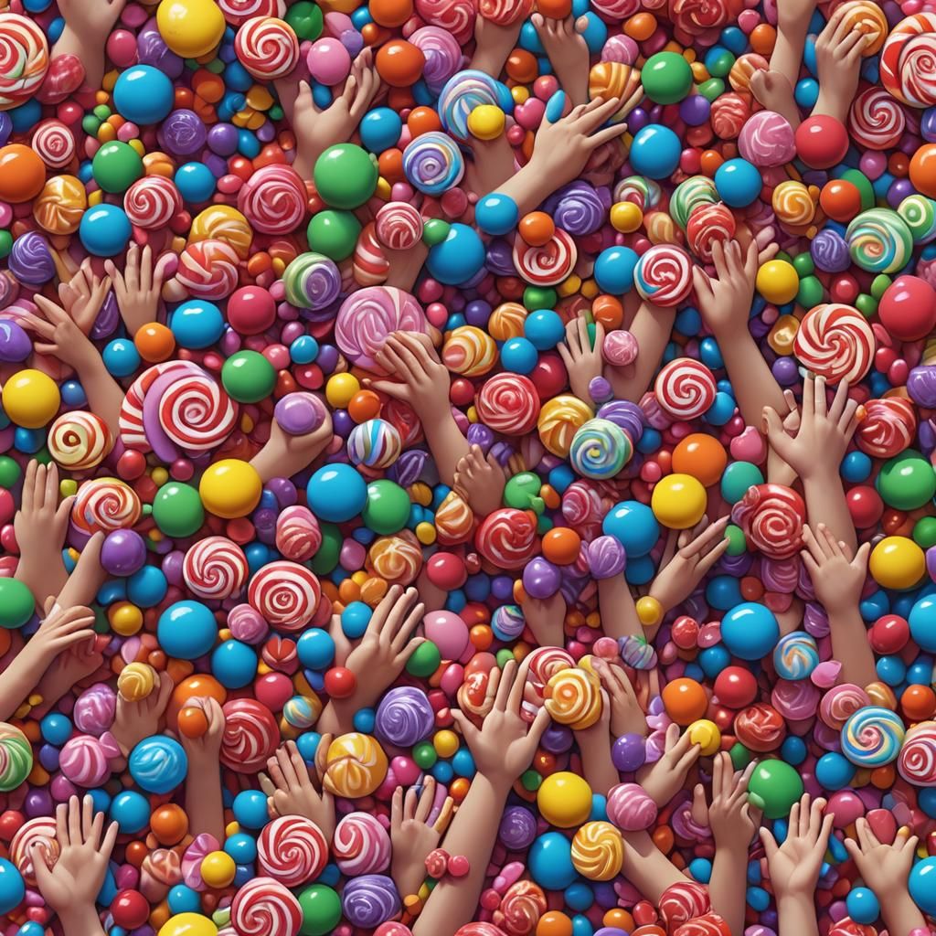 Kids Clapping Hands in Candy Art Style