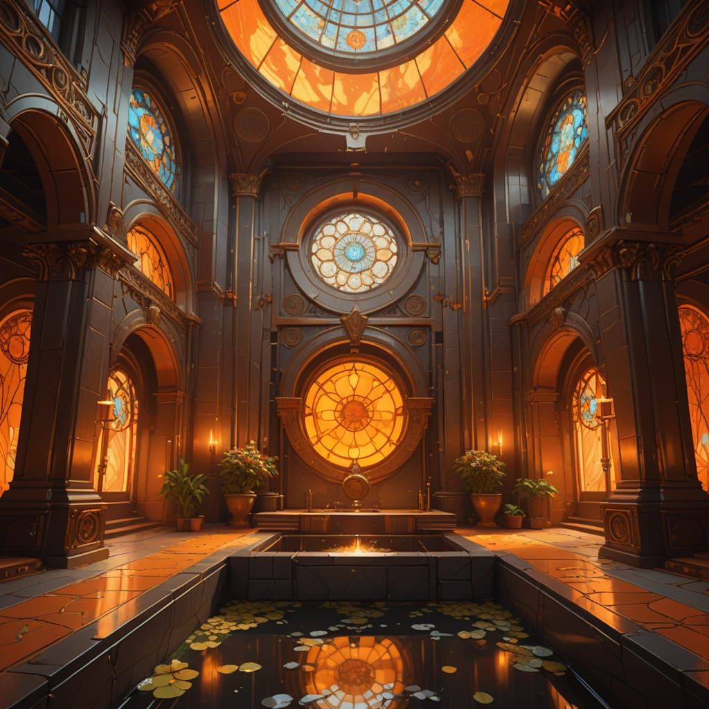 Yellow Stone Preparation Room in Art Nouveau Style