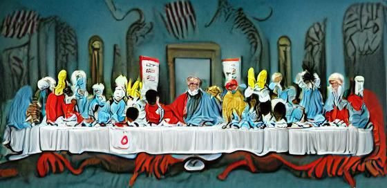 Dr. Seuss Style Last Supper Illustration