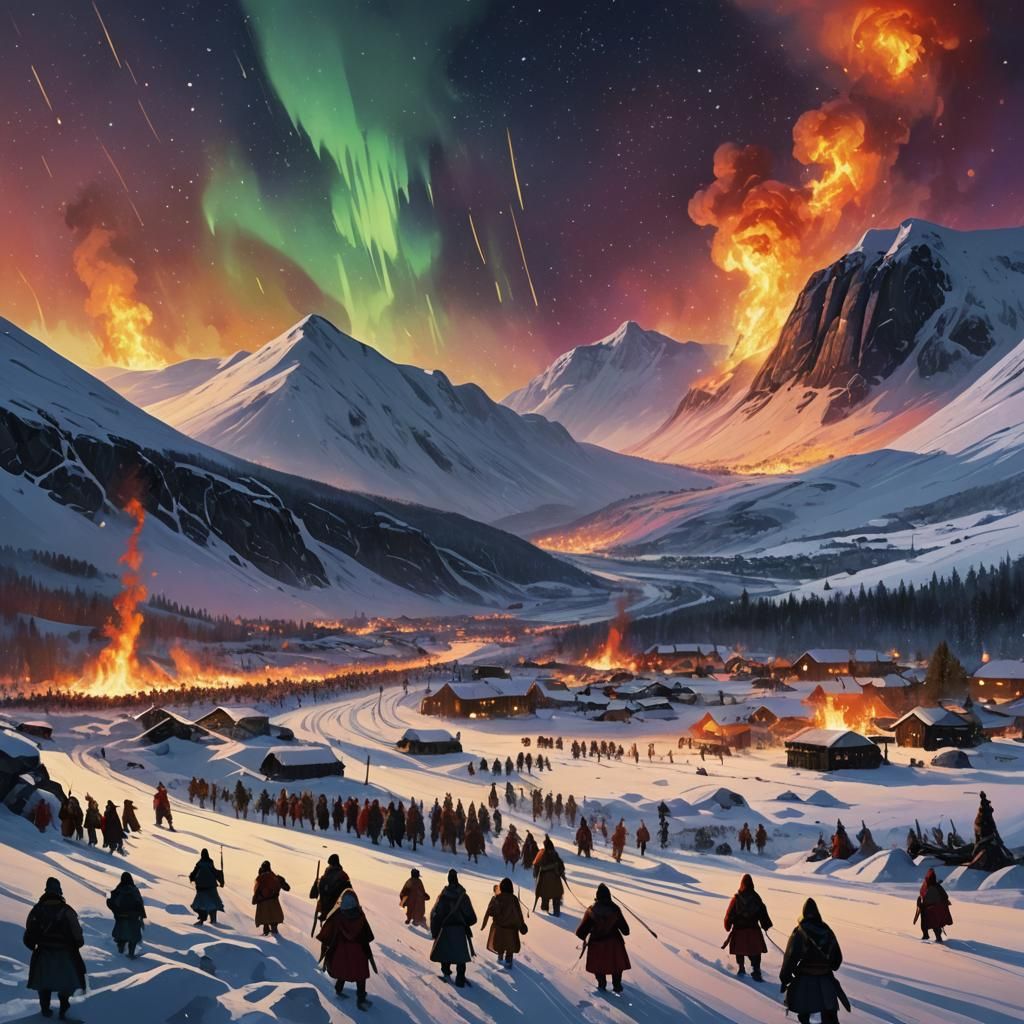 Kautokeino Rebellion: Fauvist Digital Matte Painting