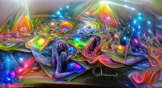 Overwhelmed: A Cosmic Mixed Media Illustration