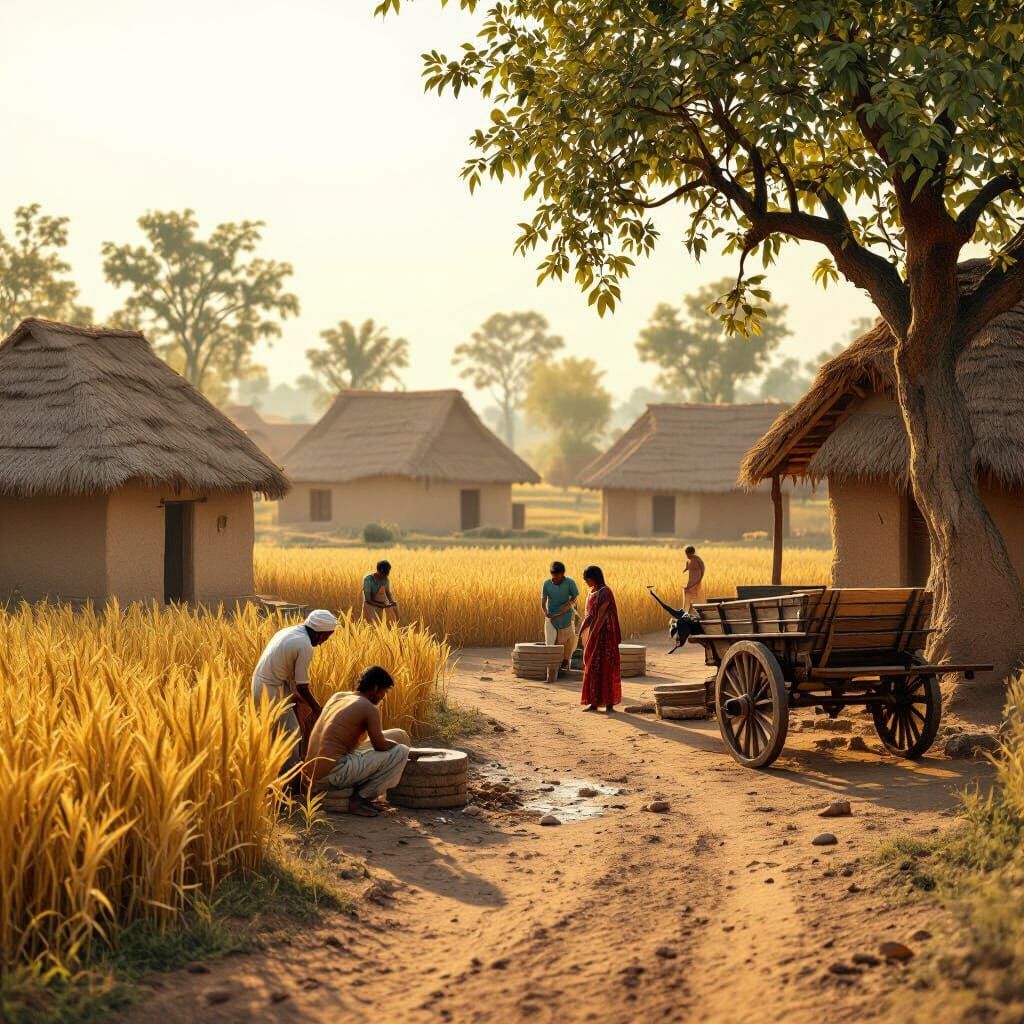 1950s Indian Village Scene in Photorealistic 3D