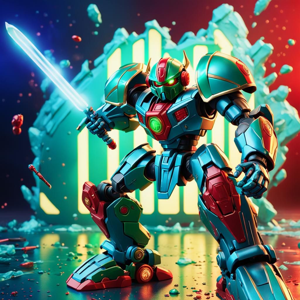 Bakugan Battle Bots Neon Retro 90s Fight