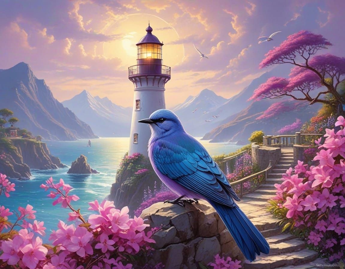 Radiant Bird Portrait in a Vivid Hawaiian Garden