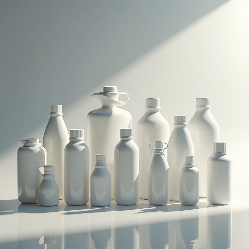 Assortment of Plastic Bottles in Various Shapes and Sizes